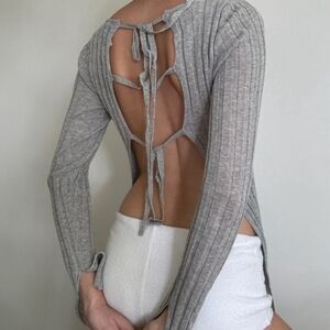 Free People reversible bow cardigan